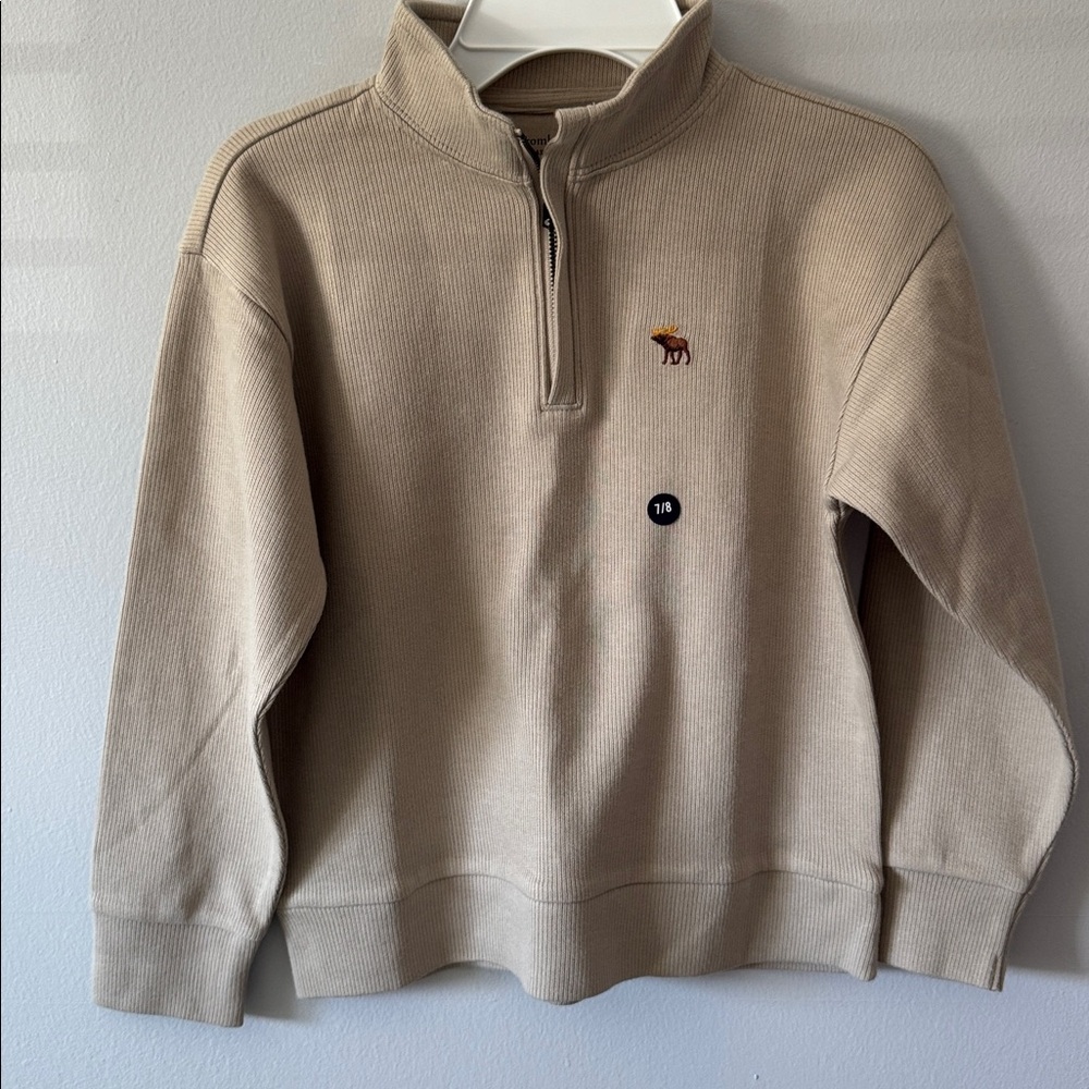 abercrombie kids Tan Quarter-Zip Pullover Sweater